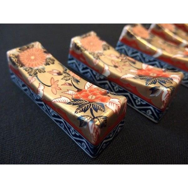 箸置き 賞美堂 有田焼 其泉 極錦金彩 古伊万里 箸置揃 5組セット