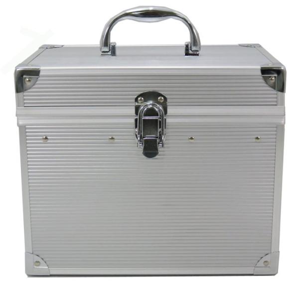 メイクボックス コスメボックス 特大アルミボックス シルバー 鏡付き