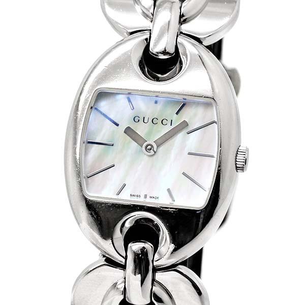 グッチ GUCCI マリーナチェーン 121.5 シェル文字盤 SS レディース