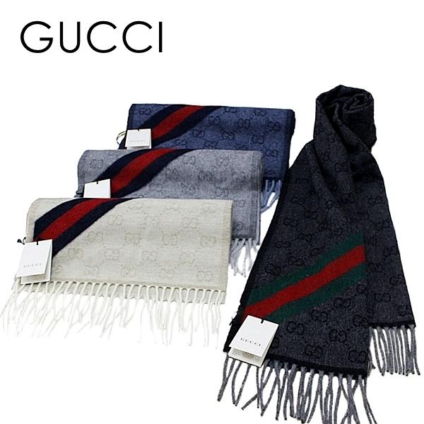 GUCCI（グッチ） ラッピング袋つき ウール マフラー メンズ レディース