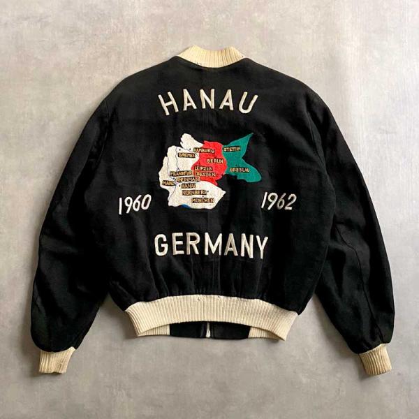 Vintage 60's GERMANY Souvenir Jacket BLACK 60年代 ヴィンテージ