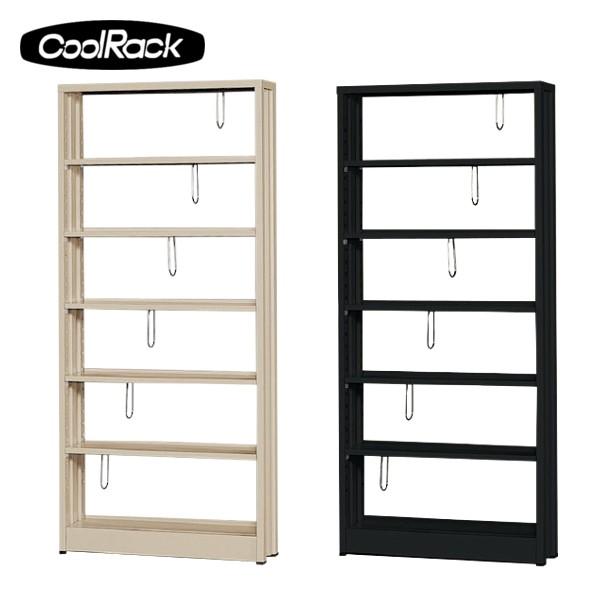 即納) スチール本棚 クールラック1800 大型 アイボリー/ブラック 6段