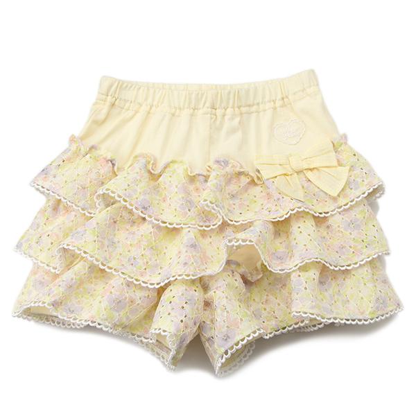 mezzo piano メゾピアノ(mezzo piano)フラワープリントフリルパンツ