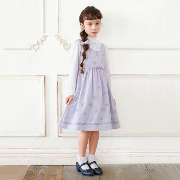 mezzo piano メゾピアノ(mezzo piano)花刺しゅうノースリーブ