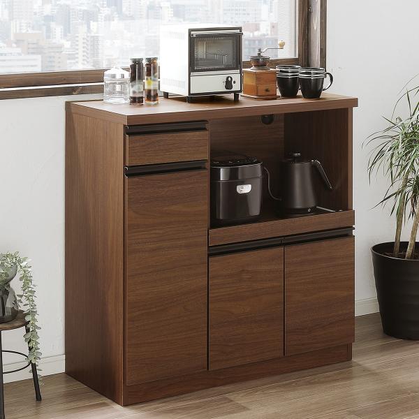 ニトリ（NITORI） 家電もたっぷり置ける収納カウンター (幅89.5cm BR