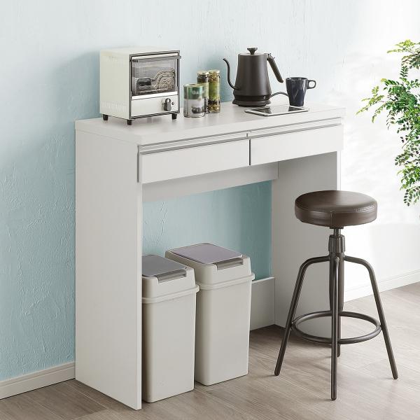 ニトリ（NITORI） すっきり片付くオープン収納カウンター (幅90cm WH