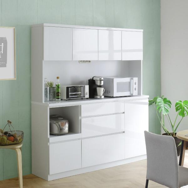 ニトリ（NITORI） 幅160cm 鏡面仕様のキッチンボード (幅159.5cm WH