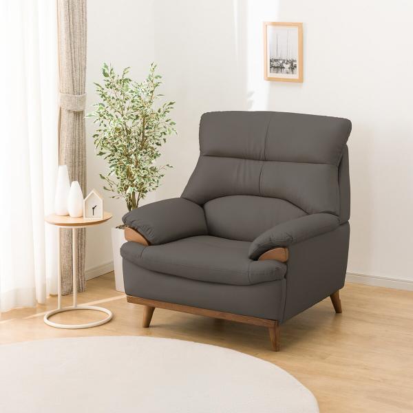 ニトリ（NITORI） 1人掛けソファ(PD02-2 革 GY) : ニトリ Yahoo!店