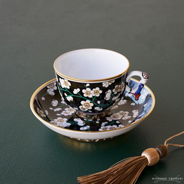 ヘレンド（HEREND） 並行輸入品 シノワズリ PFNB 黒地白梅 ティー