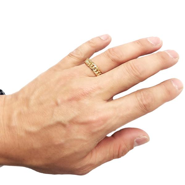 K18 幅太 5.6mm幅 6面W 23号 喜平チェーンリング 6面ダブル 新品 18金