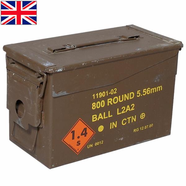 イギリス軍 スチール アンモボックス ブラウン 5.56mm USED BX203UN