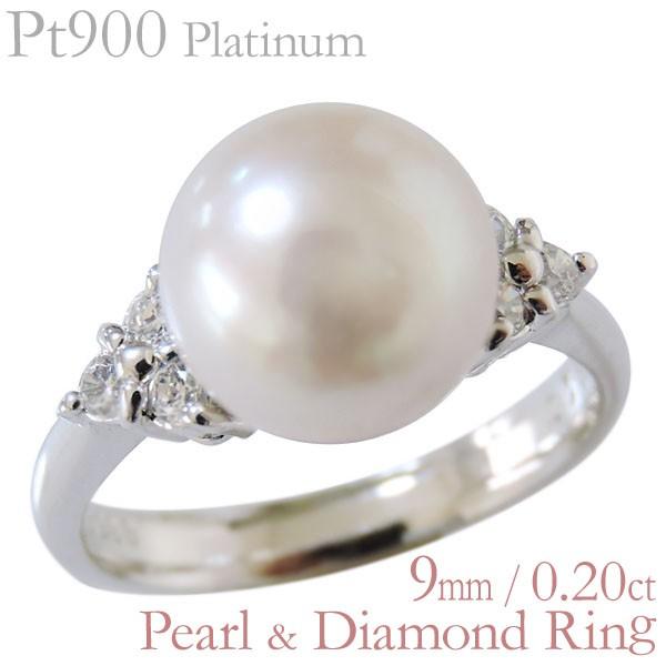 パール リング 普段使い プラチナ 真珠指輪 本真珠 あこや オーロラ花