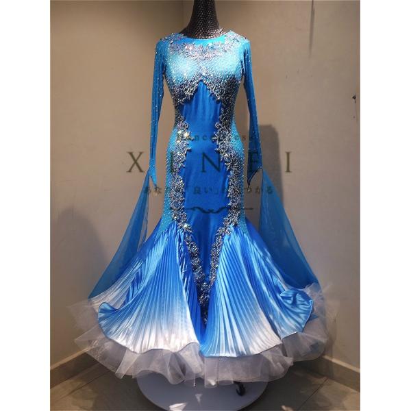 社交ダンスドレス ラテンドレス モダンドレス ロングスカート ダンス