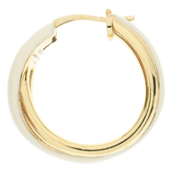 CELINE（セリーヌ） フープ ピアス ゴールド×ホワイト 片耳 : BRING