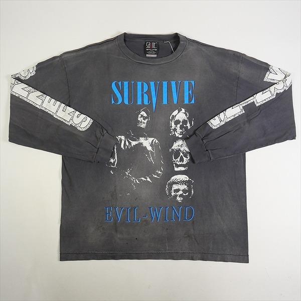 SAINT MICHAEL セント マイケル 23AW LS TEE/SURVIVE BLACK ロンT 黒