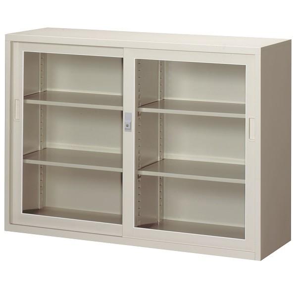 TRUSCO中山 スチール書庫 幅120cm ガラス扉 キャビネット スチール棚