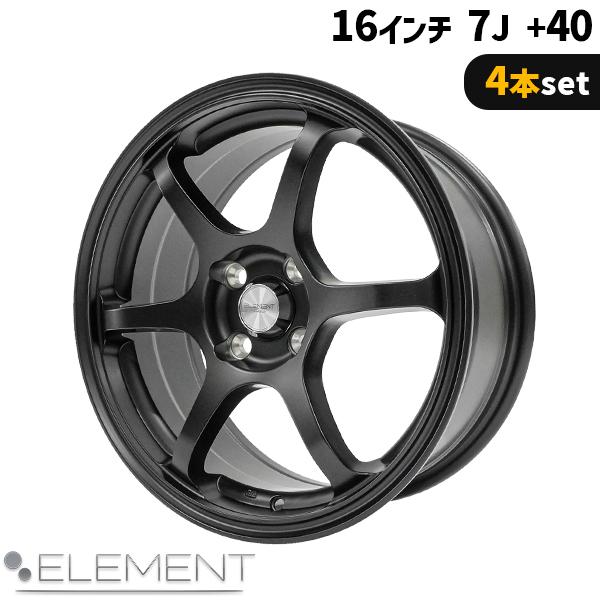 4本セット ELEMENT L208 16インチ 7J+40 4H PCD100 6本スポーク