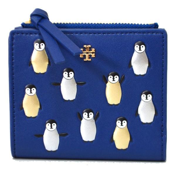 トリーバーチ 財布 TORY BURCH レザー ペンギン モチーフ 二つ折り財布