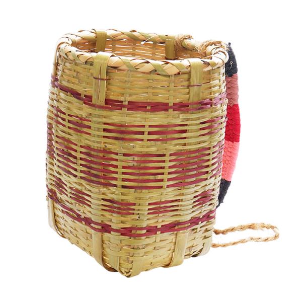 竹製 背負い籠 丸小 直径24cm×高さ33cm 収穫かご 竹籠 渋Y H : 農業