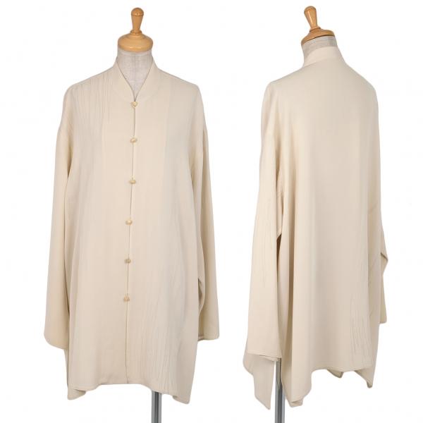 ヨーガンレール（JURGEN LEHL） 刺繍シルクロングシャツ アイボリーM