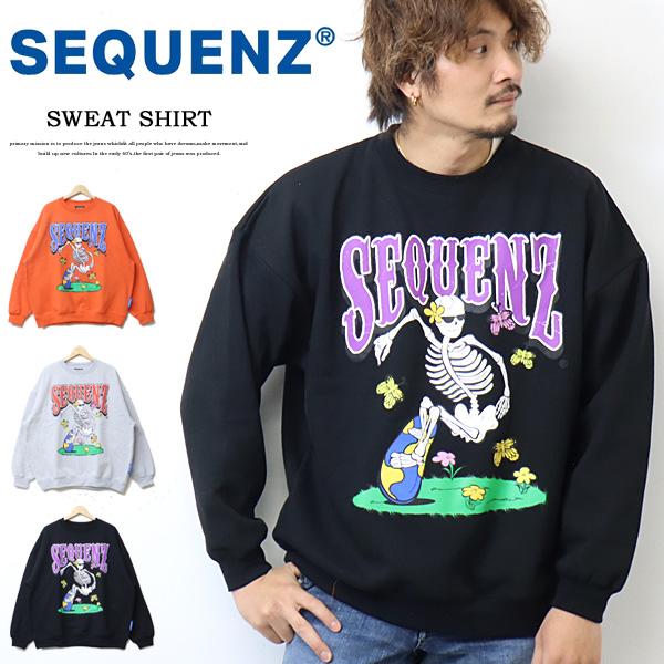SEQUENZ シークエンズ スケルトン スケーター スウェットシャツ