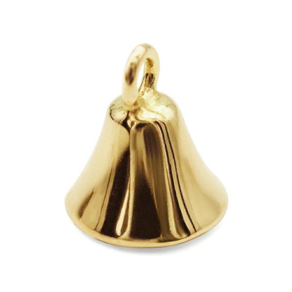 1個売り】 チャームパーツ 18金 イエローゴールド ベル型チャーム 縦
