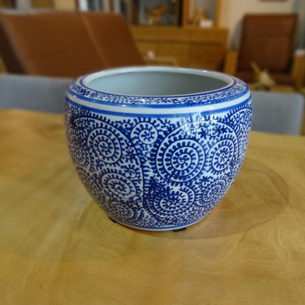 ウッドギャラリー樹 蛸唐草 ミニ火鉢 めだか アンティーク 水鉢 陶器 5