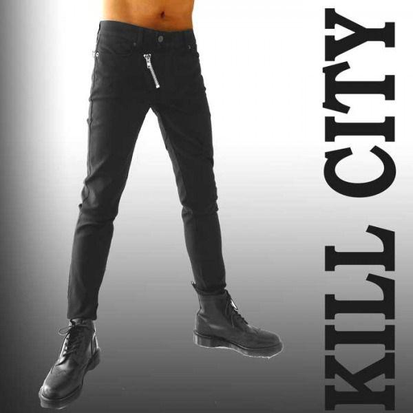 Kill CityよりApril77のJhonnyスタイル斜めZIPデザインのブラック