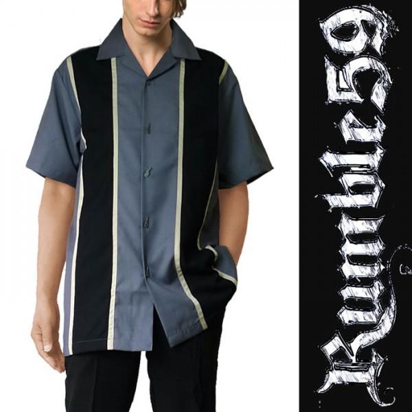開襟シャツ 半袖 メンズ ボーリングシャツ ボウリングシャツロカビリー