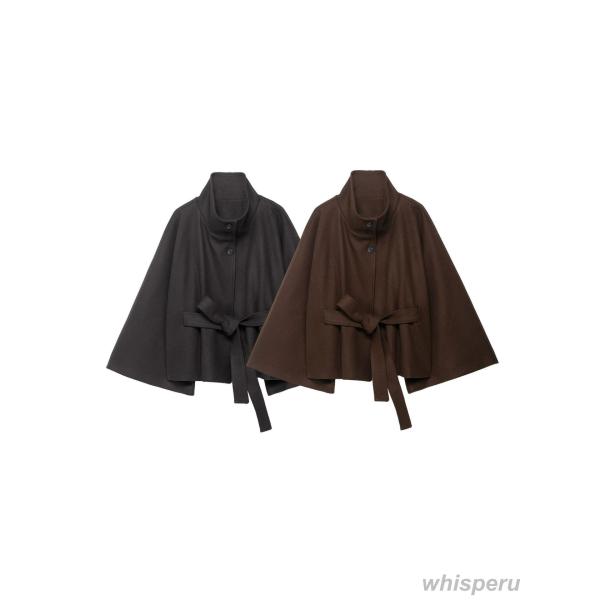 ポンチョコート 可愛い マント コート レディース ミドル丈 秋 冬