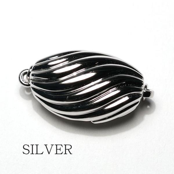 留め具 クラスプ SILVER 差し込み式 パールネックレス用留め金具片面