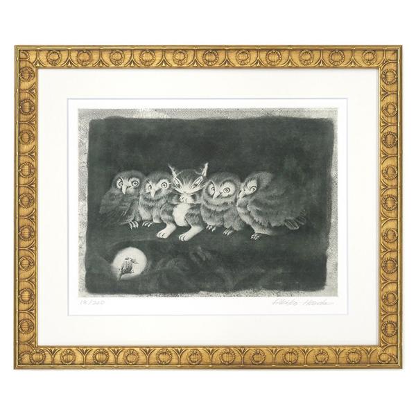 銅版画 貫入「ふくろう裁判」 わちふぃーるど ダヤン : わちふぃーるど