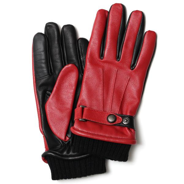 KURODA（クロダ） 仔羊革 本革 手袋 メンズ スマホ対応 レッド ワイン