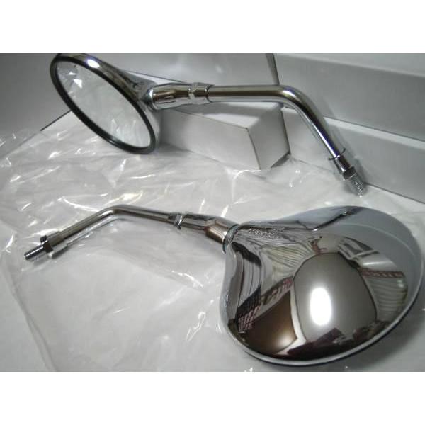 ホンダ（HONDA） ☆旧：純正type メッキ ラウンド ミラー 10mm 正ネジ