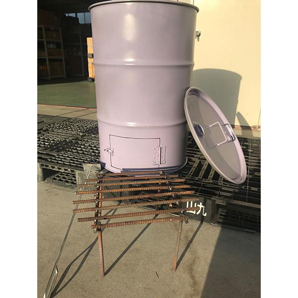 ドラム缶 焼却器 200L 家庭用 焼却炉 フタ・ロストル・灰かき棒付 燻製