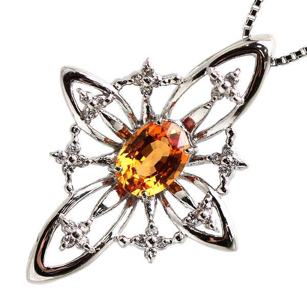 Pt850/Pt900 ゴールデンサファイアネックレス 約45cm 1.239ct