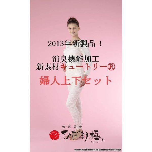 ひだまり 肌着 極 婦人8分袖インナー&スラックス下 上下セット LL