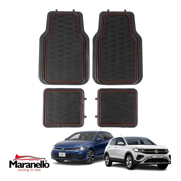 Maranello正規品 汎用 ロゴ入 ラバー フロアマット 4枚セット