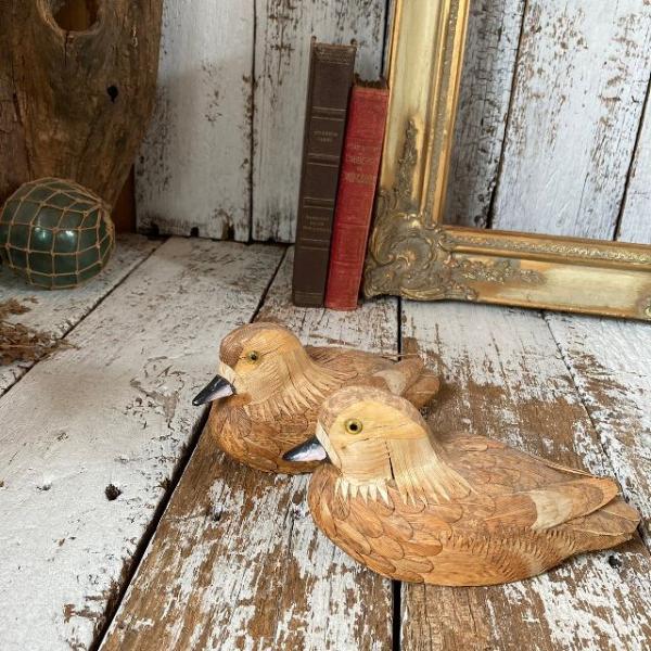 VINTAGE 70-80s ヴィンテージ*竹皮 鴨 デコイ*バンブー かも カモ