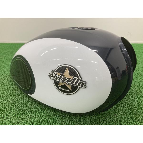 カワサキ（Kawasaki） エストレヤ タンク 紺/白 純正 中古 バイク 部品
