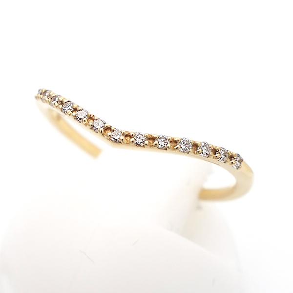 agete（アガット） ハーフエタニティ V字 リング ダイヤモンド 0.06ct