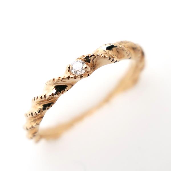 agete（アガット） ツイストリング ダイヤモンド サイズ1号未満 0.01ct