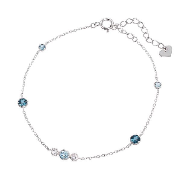 ジュエリーツツミ K10ホワイトゴールドブルートパーズブレスレット