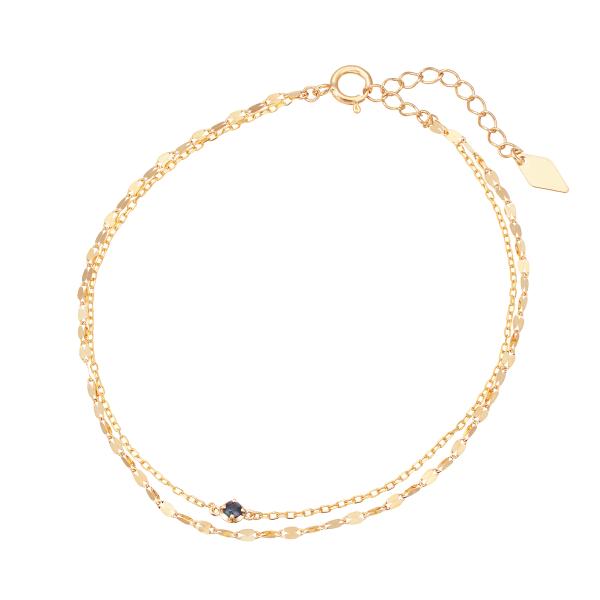 ジュエリーツツミ K10イエローゴールドサファイアブレスレット