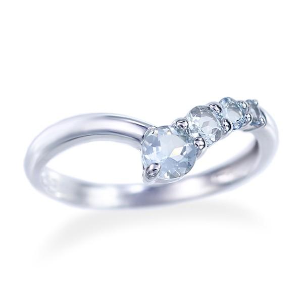 ジュエリーツツミ K10ホワイトゴールドアクアマリンリング