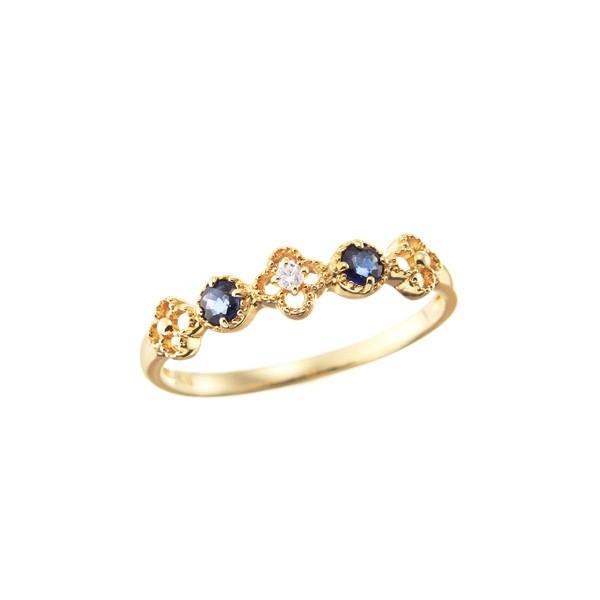 ジュエリーツツミ K10イエローゴールドサファイアリング（ピンキー