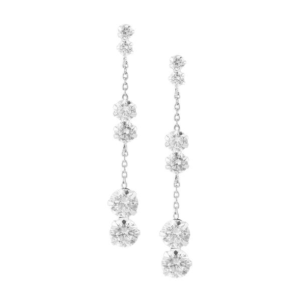 ジュエリーツツミ K10ホワイトゴールドキュービックピアス