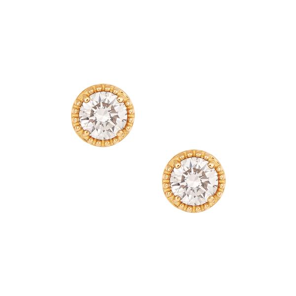ジュエリーツツミ K18イエローゴールドダイヤモンドピアス