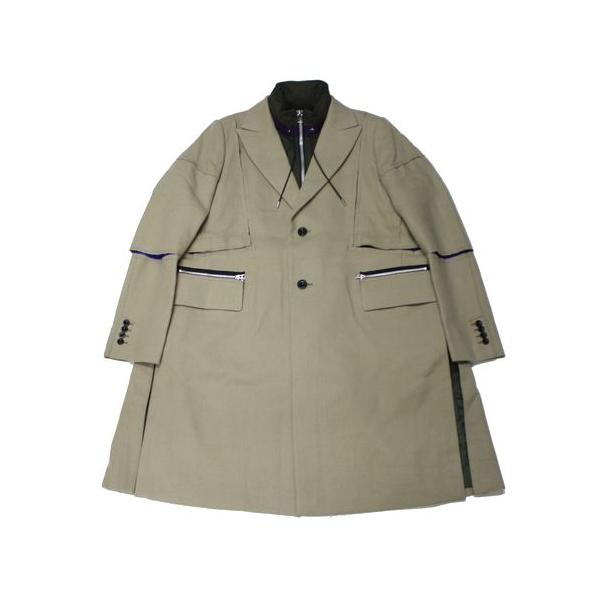 Sacai サカイ 21AW Wool Melton Coat ウールメルトンコート 2 ベージュ