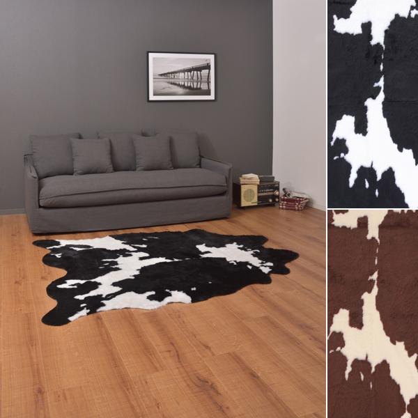 東谷 ラグ 牛柄 ウシ うし カウ cow 黒 ブラック 茶色 ブラウン
